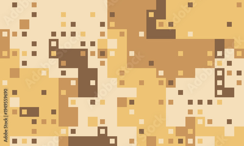 Abstract beige and brown pixelated mosaic.  Modern, geometric pattern ideal for backgrounds, website design, or textile prints. Evokes feelings of warmth, earthiness, and subtle complexity.