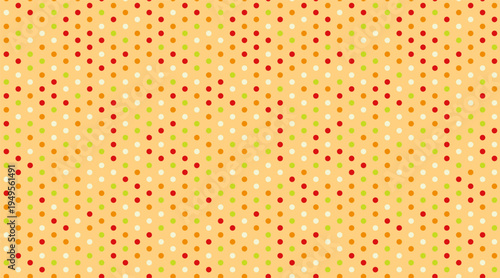 Abstract autumnal pattern of colorful dots on a warm background.  Perfect for textile design, website backgrounds, or festive packaging.