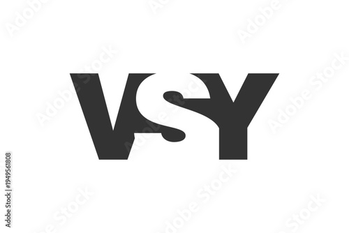 VSY logo design. Initial letter V S Y bold font style for tech startups, consulting, corporate branding. Creative company name, headlines typography identity, trendy logotype.