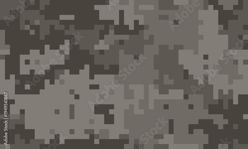 Abstract grayscale pixelated camouflage pattern.  Perfect for backgrounds, website design, or digital art projects needing a modern, textured feel.