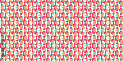 Vibrant pink and peach geometric pattern, ideal for textile design, website backgrounds, or playful branding.  This repeating textured design offers a modern, yet timeless aesthetic.