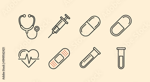 Medical icons healthcare symbols and elements