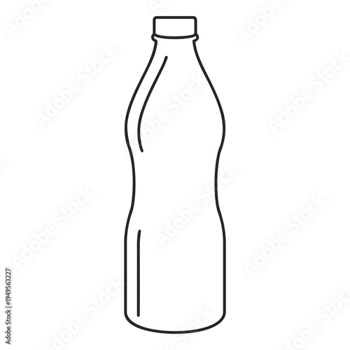Generic bottle icon with screw top outline vector