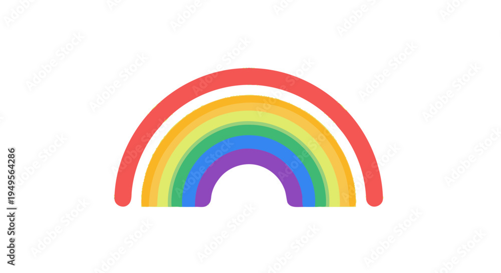 Fototapeta premium Vibrant rainbow appears in clear sky on sunny day outside
