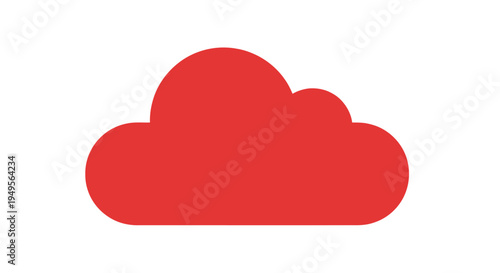 A red cloud icon is shown on a white background illustration.
