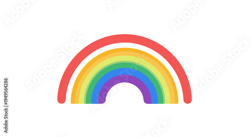 Vibrant rainbow appears in clear sky on sunny day outside