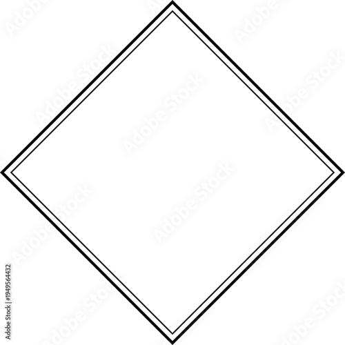 菱形の大きな四角いフレーム。二重のフレーム。シンプルで広いテキストスペース。