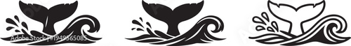 Whale tail silhouette bold vector icon design.