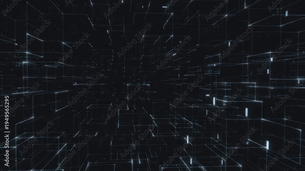 Obraz premium Futuristic Dark Tech Background with Subtle Glowing Digital Grid