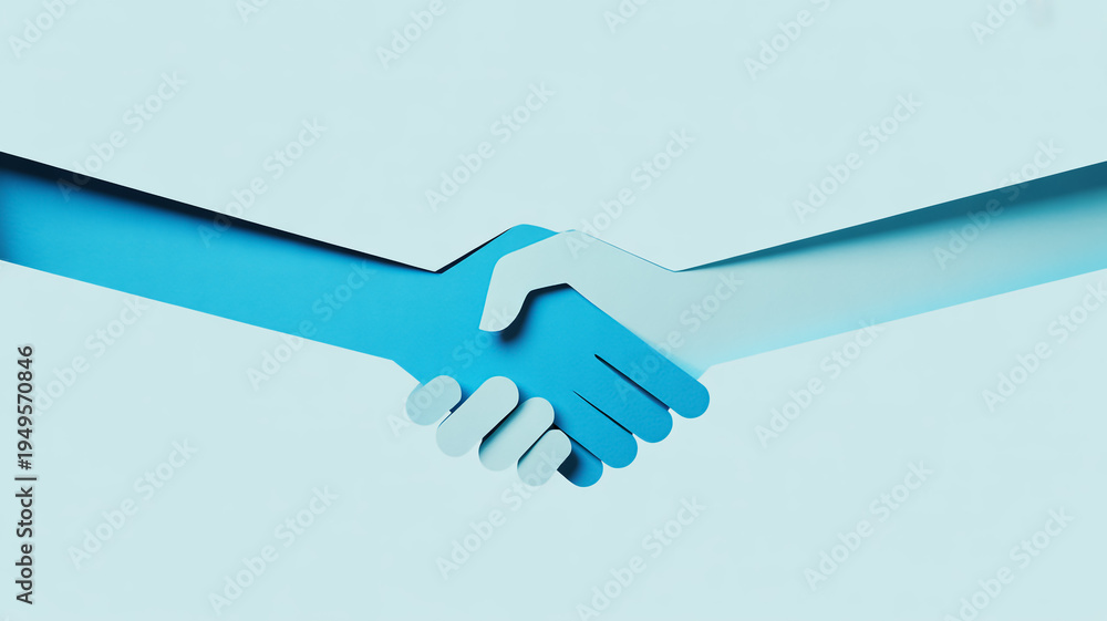 Fototapeta premium Business handshake partnership concept illustration.