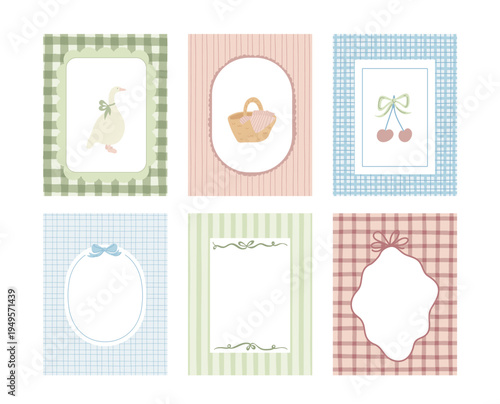 Gingham Frames Set Background Pack