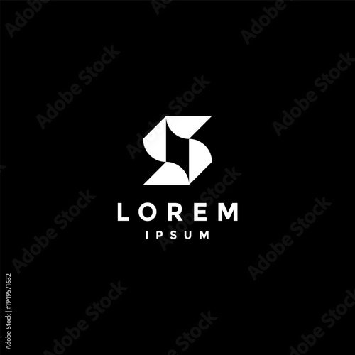 Monochromatic Abstract Stylized Letter S Logo Design. Modern Minimalist Letter S Monogram Logo Design.