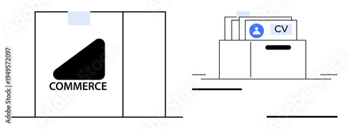 Recruitment concept. Streamlined hiring with digital CV management to enhance recruitment. Recruitment processes within e-commerce frameworks and professional growth solutions. Ideal for HR, online