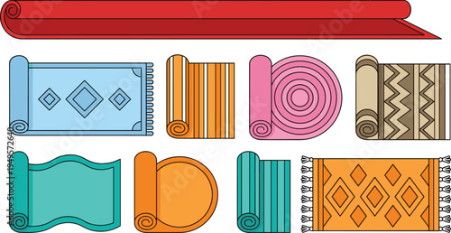 Collection of household appliances including refrigerator washing machine microwave vacuum cleaner toaster and kitchen electronics flat vector illustration for home