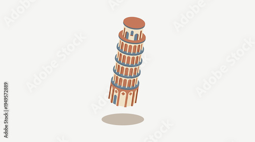 Iconic Leaning Tower of Pisa, a famous Italian landmark, representing historical architecture and tourism