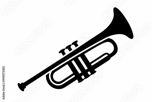 saxophone brass instrument silhouette illustration for jazz music band sound design