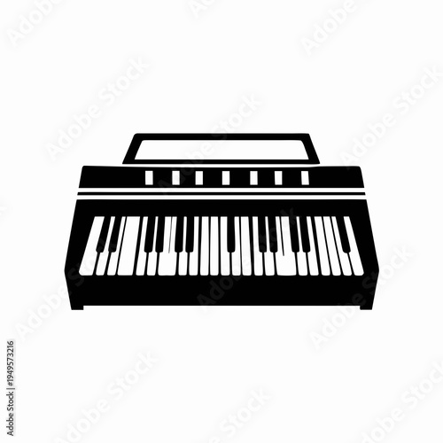 electric piano keyboard instrument icon silhouette illustration for music audio sound design