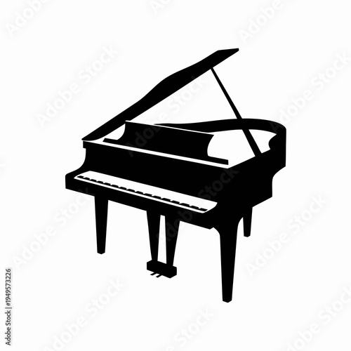 electric piano keyboard instrument icon silhouette illustration for music audio sound design