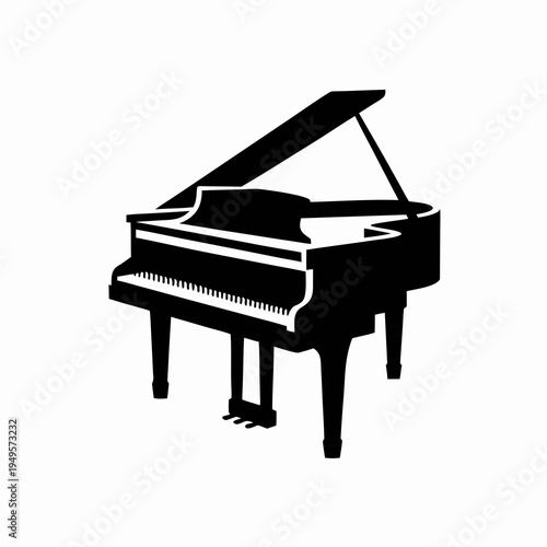 electric piano keyboard instrument silhouette illustration for music audio sound design