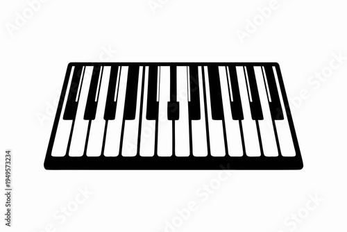 digital piano keyboard instrument silhouette illustration for music audio sound design
