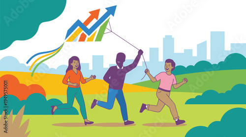 Group of People Running and Jumping Outdoors.