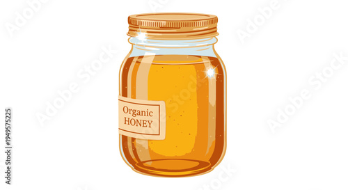 Organic honey in a jar.