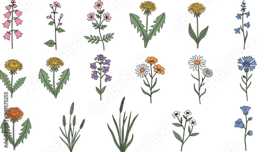 Flat vector illustration of logistics delivery services including warehouse management, package shipping, courier transport, mail distribution, and professional cargo freight operations.