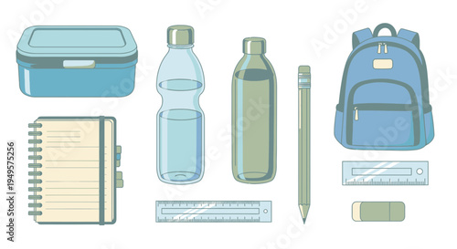 School supplies on white background 35.