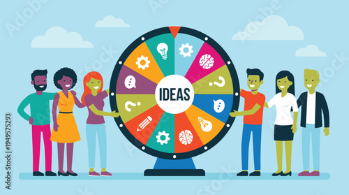 Group of Diverse People Engaging in Brainstorming Session.