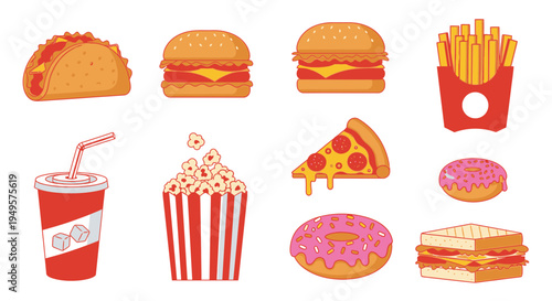 Assorted junk food and snacks 4.