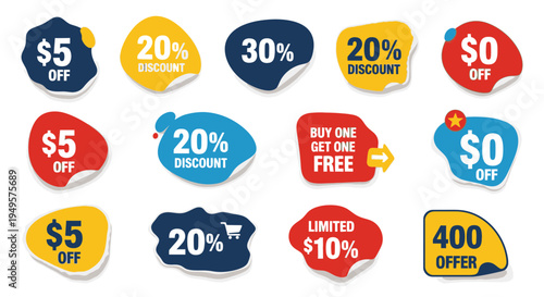 Discount Offer Labels and Stickers.