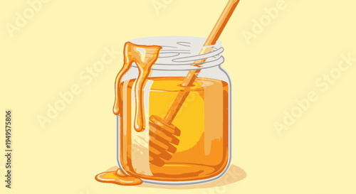 Honey in a glass jar 31.