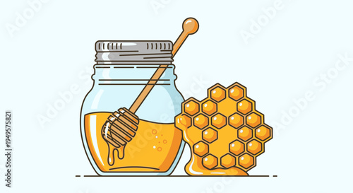 Honey in a glass jar 47.