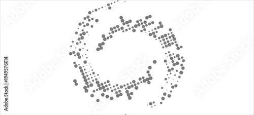 Abstract Hexagon Particles Circular Frame