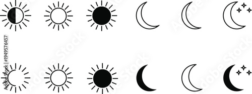 Set of Minimalist Outline Icons Featuring Telephone Notification Bell Information and Map Pin Symbols for Digital Interface and Mobile Application