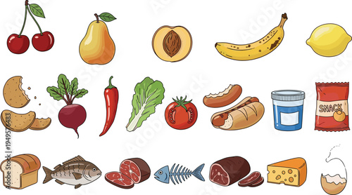 Flat vector illustration of transportation icons, logistics vehicles set, cargo truck, delivery van, airplane, cargo ship, logistics icons, shipping,