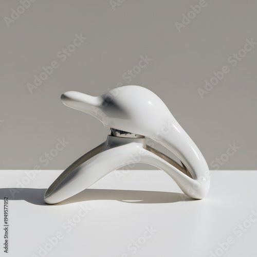 Close-up of white and silver metal spoons with a clean 3D design suitable for business or equipment themes