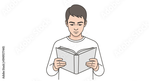 Man reading a book.