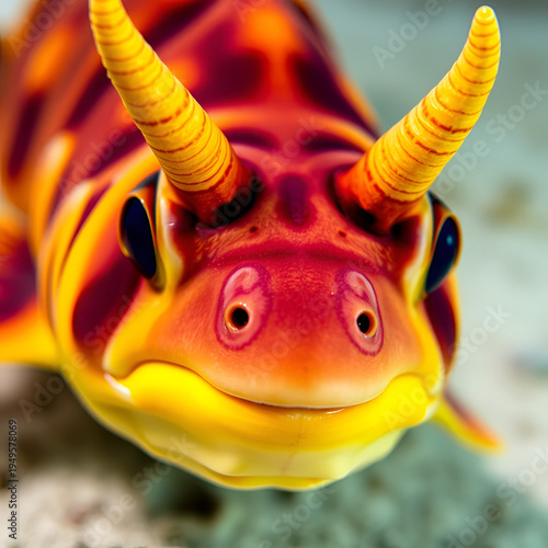 Longhorn cowfish (Lactoria cornuta) close-up, Malapascua, Philippines