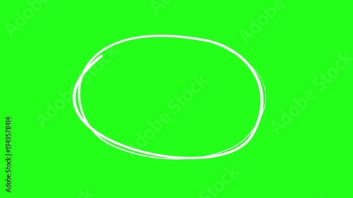 green screen circle marker with scribble effect. hand drawn red marker pen animation for overlay and annotation. transparent background motion graphic. seamless 4k loopable clip.
