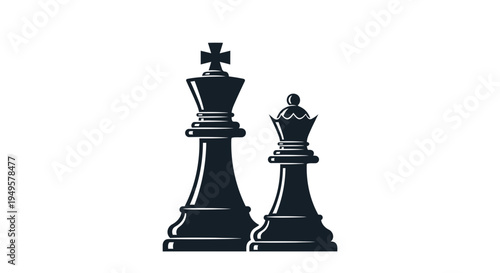 Black chess king and queen pieces.
