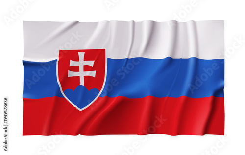 Free Download Realistic Slovakia country flag isolated on a transparent background. Silk atlas detailed fabric flag. Vector PNG - GFXLoad