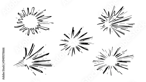 set vector movement doodle comic. speed line cartoon effect. Swoosh Curls motion line elements. bursts line manga design illustration