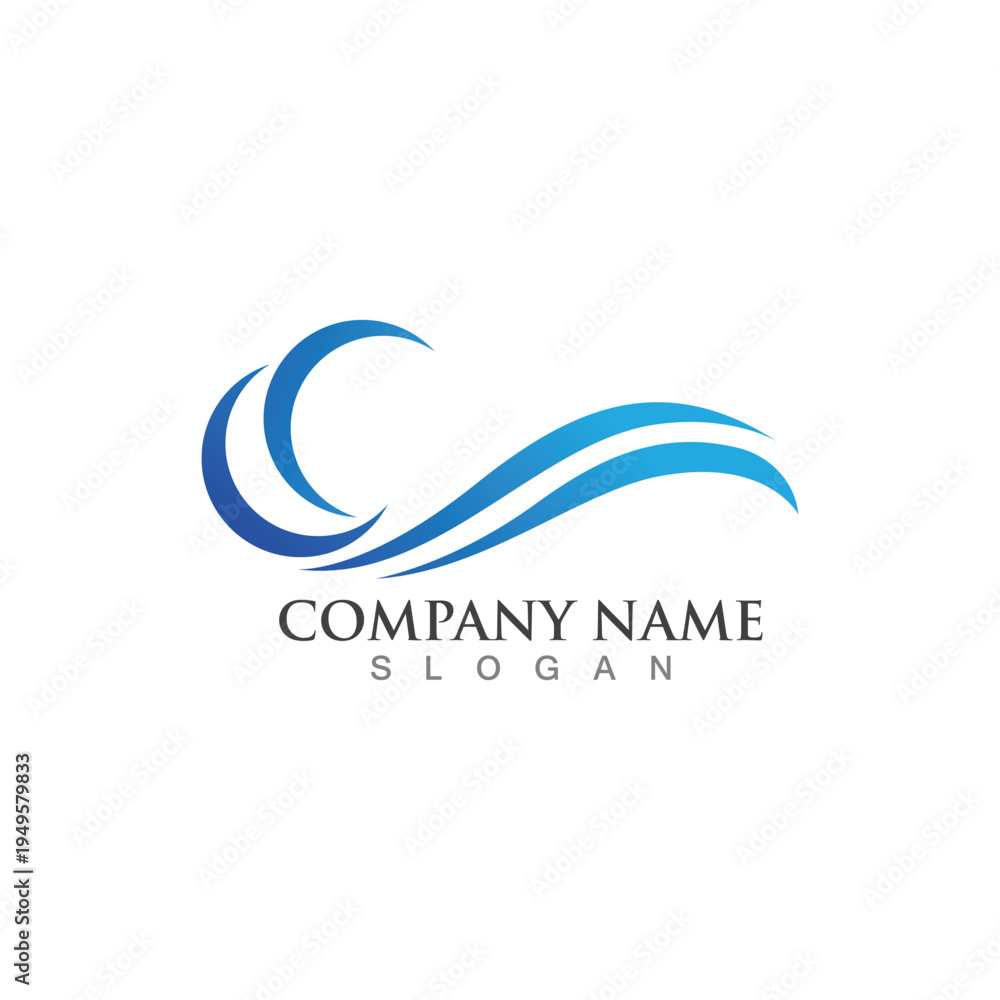 Obraz premium Water wave icon vector