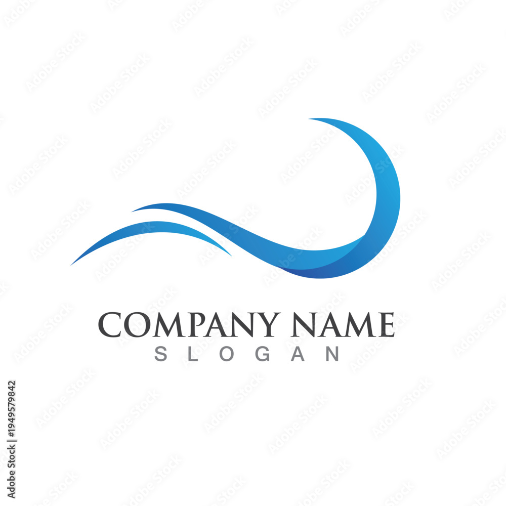 Fototapeta premium Water wave icon vector