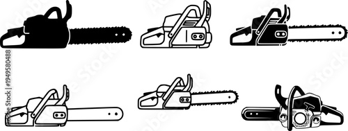 Chainsaw, Chainsaw silhouette, Chain saw icon, Chain saw vector set, Chainsaw illustration, Chainsaw clipart set

