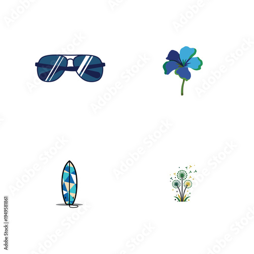 Creative Summer Sports and Outdoor Activity Icons Collection for Design Projects