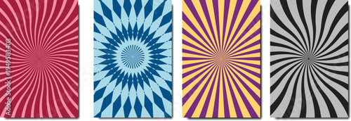 Vibrant tie dye patterns in red blue multicolor and black