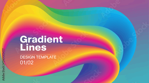 A vibrant abstract background displays flowing colorful gradient lines with hues of red orange yellow green blue and purple high quality professional detailed modern elegant stylish