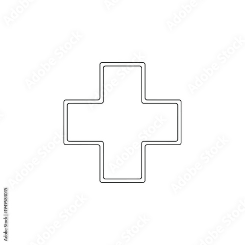 A simple illustration of a medical cross symbol is shown clearly